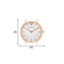 Emporio Armani Mother of Pearl Dial Green Leather Strap Watch For Women - AR11150